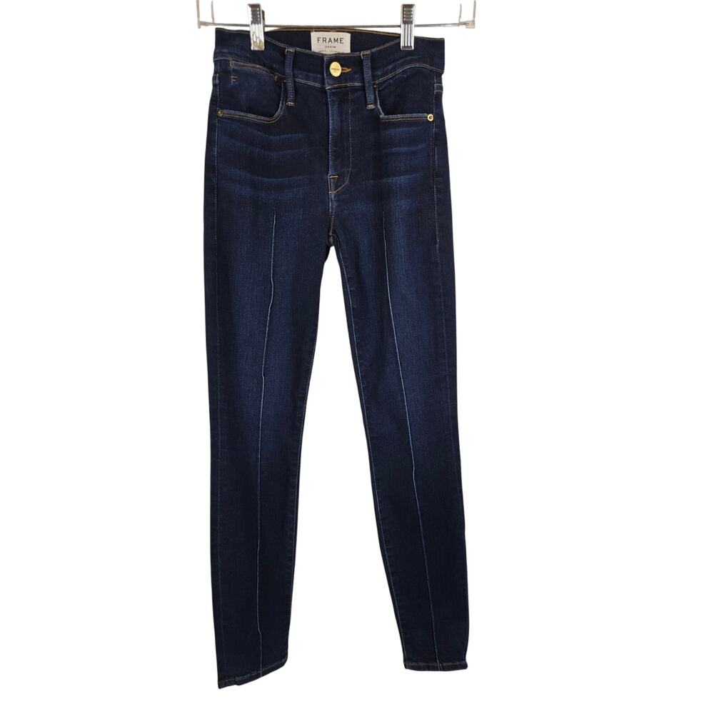 Frame Denim Le High Skinny Whiskering Seamed Front Women's Jeans 24